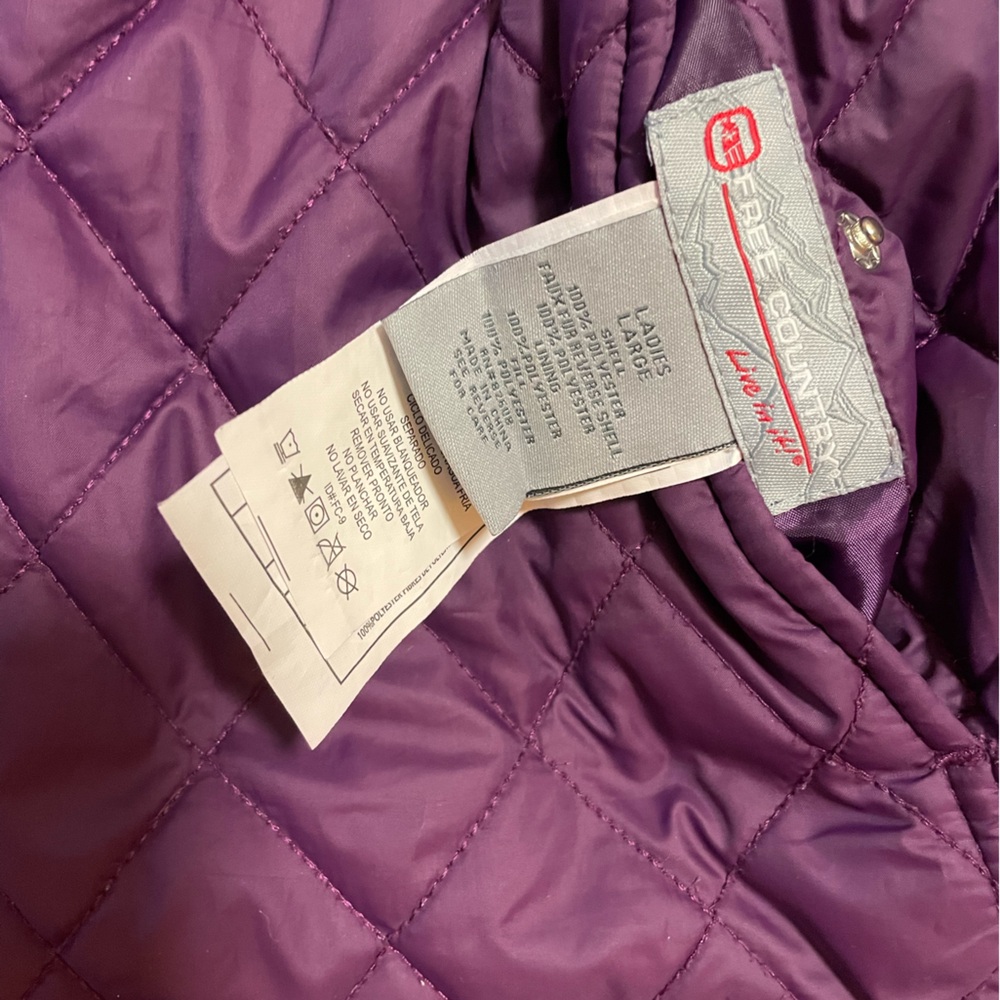 Free Country Deep Purple and Grey Reversible Quilted Vest - Picture 2 of 5